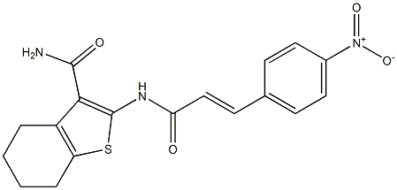 2-{[(E)-3-(4-nitrophenyl)-2-propenoyl]amino}-4,5,6,7-tetrahydro-1-benzothiophene-3-carboxamide Structure