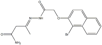 3-((E)-2-{2-[(1-bromo-2-naphthyl)oxy]acetyl}hydrazono)butanamide Structure