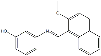 3-{[(E)-(2-methoxy-1-naphthyl)methylidene]amino}phenol 结构式