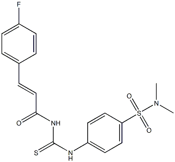 4-[({[(E)-3-(4-fluorophenyl)-2-propenoyl]amino}carbothioyl)amino]-N,N-dimethylbenzenesulfonamide Struktur