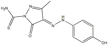 4-[(E)-2-(4-hydroxyphenyl)hydrazono]-3-methyl-5-oxo-4,5-dihydro-1H-pyrazole-1-carbothioamide Structure