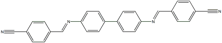 4-{[(4'-{[(E)-(4-cyanophenyl)methylidene]amino}[1,1'-biphenyl]-4-yl)imino]methyl}benzonitrile Struktur
