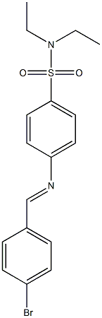 4-{[(E)-(4-bromophenyl)methylidene]amino}-N,N-diethylbenzenesulfonamide Struktur