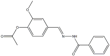 4-{[(E)-2-benzoylhydrazono]methyl}-2-methoxyphenyl acetate Structure