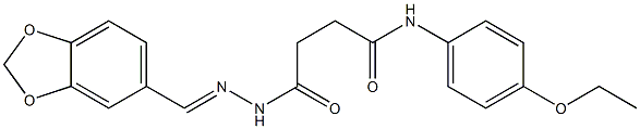 4-{2-[(E)-1,3-benzodioxol-5-ylmethylidene]hydrazino}-N-(4-ethoxyphenyl)-4-oxobutanamide Struktur