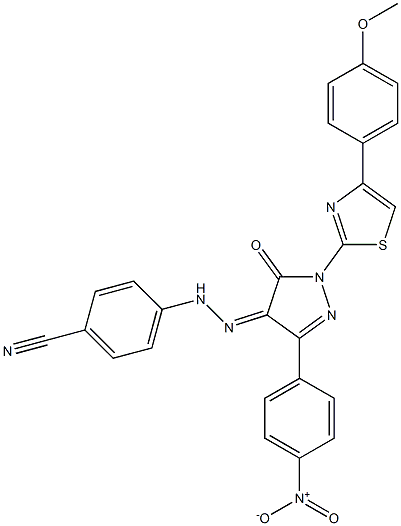 4-{2-[1-[4-(4-methoxyphenyl)-1,3-thiazol-2-yl]-3-(4-nitrophenyl)-5-oxo-1,5-dihydro-4H-pyrazol-4-ylidene]hydrazino}benzonitrile