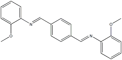 2-methoxy-N-[(E)-(4-{[(2-methoxyphenyl)imino]methyl}phenyl)methylidene]aniline Structure