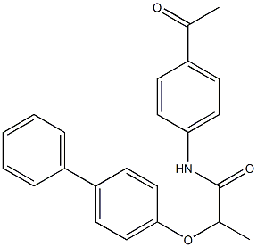 N-(4-acetylphenyl)-2-([1,1'-biphenyl]-4-yloxy)propanamide Struktur