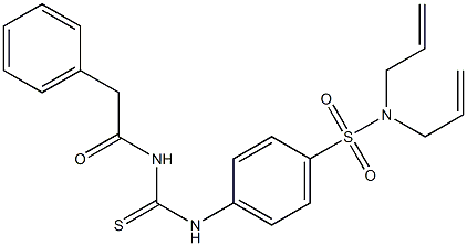 N,N-diallyl-4-({[(2-phenylacetyl)amino]carbothioyl}amino)benzenesulfonamide,,结构式