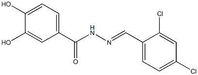 N'-[(E)-(2,4-dichlorophenyl)methylidene]-3,4-dihydroxybenzohydrazide,,结构式