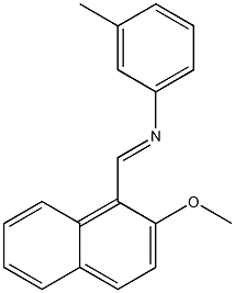 N-[(E)-(2-methoxy-1-naphthyl)methylidene]-N-(3-methylphenyl)amine 化学構造式