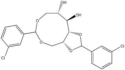 1-O,6-O:4-O,5-O-Bis(3-chlorobenzylidene)-D-glucitol Struktur