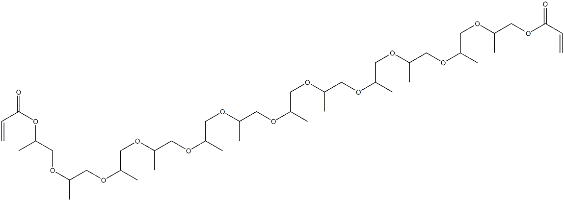 Diacrylic acid 2,5,8,11,14,17,20,23,26,29,32,35-dodecamethyl-3,6,9,12,15,18,21,24,27,30,33-undecaoxapentatriacontane-1,35-diyl ester Struktur