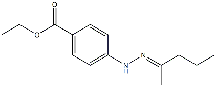 p-[2-(1,3-ジメチルプロピリデン)ヒドラジノ]安息香酸エチル 化学構造式
