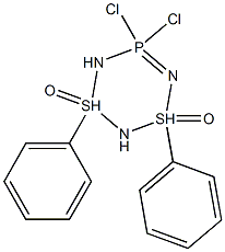 1,3-ジフェニル-5,5-ジクロロ-1,3-ジチア(IV)-2,4,6-トリアザ-5-ホスファ(V)ベンゼン1,3-ジオキシド 化学構造式
