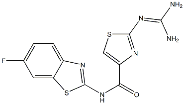 2-(Diaminomethyleneamino)-N-(6-fluoro-2-benzothiazolyl)thiazole-4-carboxamide Structure