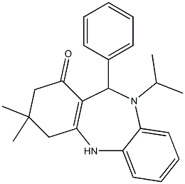 10-Isopropyl-3,3-dimethyl-11-phenyl-2,3,4,5,10,11-hexahydro-1H-dibenzo[b,e][1,4]diazepin-1-one Struktur