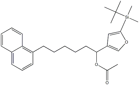 Acetic acid 1-[5-(tert-butyldimethylsilyl)-3-furyl]-6-(1-naphtyl)hexyl ester Struktur