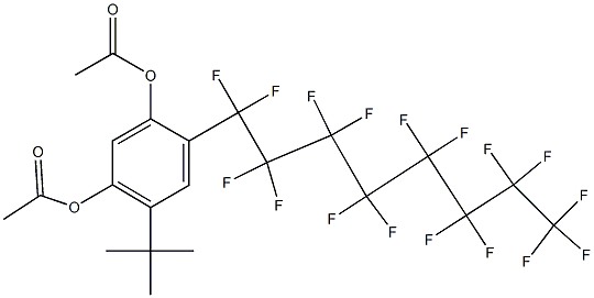 4-(ヘプタデカフルオロオクチル)-6-tert-ブチルベンゼン-1,3-ジオールジアセタート 化学構造式