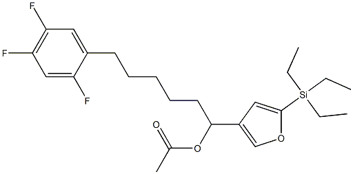 Acetic acid 1-[5-(triethylsilyl)-3-furyl]-6-(2,4,5-trifluorophenyl)hexyl ester Struktur