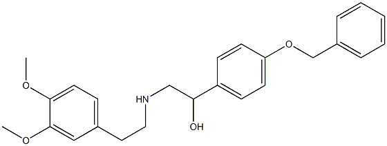 1-[p-(ベンジルオキシ)フェニル]-2-(3,4-ジメトキシフェネチルアミノ)エタノール 化学構造式
