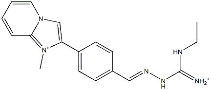 2-[4-[2-[Iminio(ethylamino)methyl]hydrazonomethyl]phenyl]-1-methylimidazo[1,2-a]pyridin-1-ium Struktur