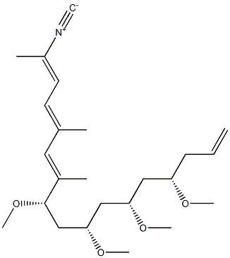 [(1E,3E,5E,7S,9S,11S,13S)-7,9,11,13-Tetramethoxy-1,4,6-trimethyl-1,3,5,15-hexadecatetrenyl] isocyanide Struktur