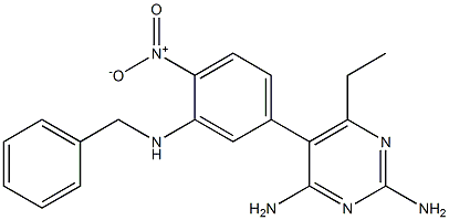 2,4-Diamino-6-ethyl-5-(3-(benzylamino)-4-nitrophenyl)pyrimidine Structure