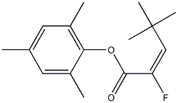 (E)-2-Fluoro-4,4-dimethyl-2-pentenoic acid 2,4,6-trimethylphenyl ester Structure