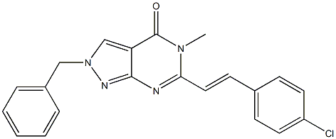 6-(p-Chlorostyryl)-2-benzyl-5-methyl-2H-pyrazolo[3,4-d]pyrimidin-4(5H)-one Structure