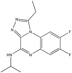 4-Isopropylamino-1-ethyl-7,8-difluoro[1,2,4]triazolo[4,3-a]quinoxaline Struktur