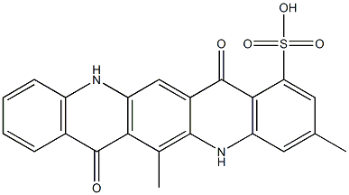 5,7,12,14-テトラヒドロ-3,6-ジメチル-7,14-ジオキソキノ[2,3-b]アクリジン-1-スルホン酸 化学構造式