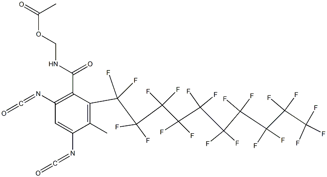 N-(Acetyloxymethyl)-2-(henicosafluorodecyl)-4,6-diisocyanato-3-methylbenzamide Struktur