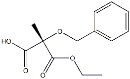 [S,(-)]-2-(ベンジルオキシ)-2-メチルマロン酸水素1-エチル 化学構造式