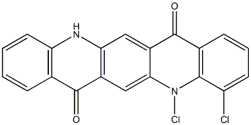 4,5-ジクロロ-5,12-ジヒドロキノ[2,3-b]アクリジン-7,14-ジオン 化学構造式