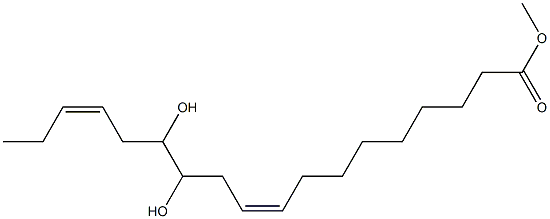 (9Z,15Z)-12,13-ジヒドロキシ-9,15-オクタデカジエン酸メチル 化学構造式