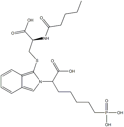 S-[2-(6-Phosphono-1-carboxyhexyl)-2H-isoindol-1-yl]-N-valeryl-L-cysteine 结构式