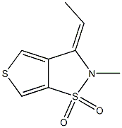 (3E)-2,3-ジヒドロ-3-エチリデン-2-メチルチエノ[3,4-d]イソチアゾール1,1-ジオキシド 化学構造式