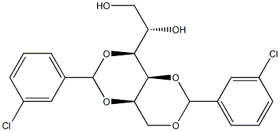 1-O,3-O:2-O,4-O-Bis(3-chlorobenzylidene)-L-glucitol 结构式