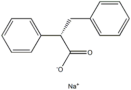 [S,(+)]-α-フェニルヒドロけい皮酸ナトリウム 化学構造式