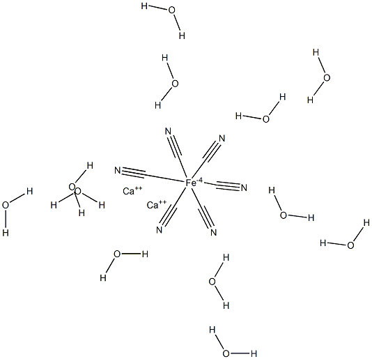 Calcium hexacyanoferrate(II) dodecahydrate Struktur