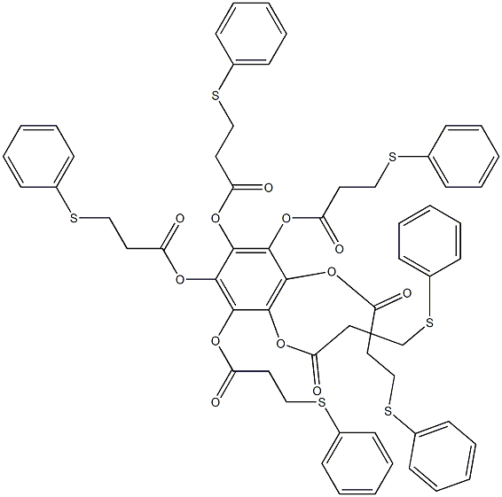 Benzenehexol hexakis[3-(phenylthio)propanoate] 结构式
