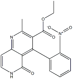 4-(2-Nitrophenyl)-2-methyl-5-oxo-5,6-dihydro-1,6-naphthyridine-3-carboxylic acid ethyl ester Struktur