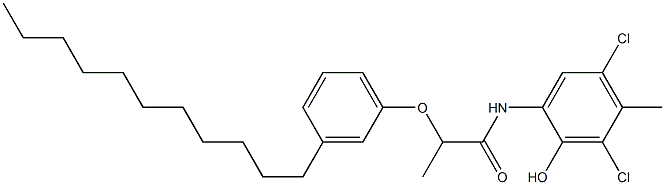 2-[2-(3-Undecylphenoxy)propanoylamino]-4,6-dichloro-5-methylphenol Structure