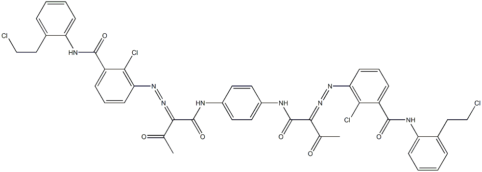 3,3'-[1,4-Phenylenebis[iminocarbonyl(acetylmethylene)azo]]bis[N-[2-(2-chloroethyl)phenyl]-2-chlorobenzamide] Structure