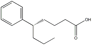 [S,(+)]-5-フェニルオクタン酸 化学構造式