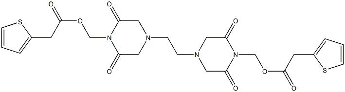 4,4'-Ethylenebis(2,6-dioxopiperazine-1-methanol)bis(2-thiopheneacetate) Struktur
