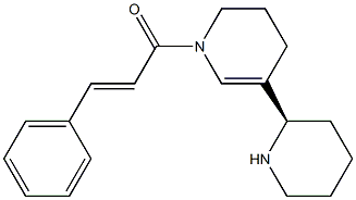 1,2,3,4-テトラヒドロ-1-[(E)-1-オキソ-3-フェニル-2-プロペニル]-5-[(R)-2-ピペリジニル]ピリジン 化学構造式