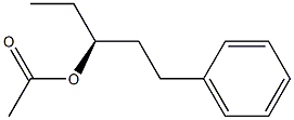 [S,(-)]-1-フェニル-3-ペンタノールアセタート 化学構造式