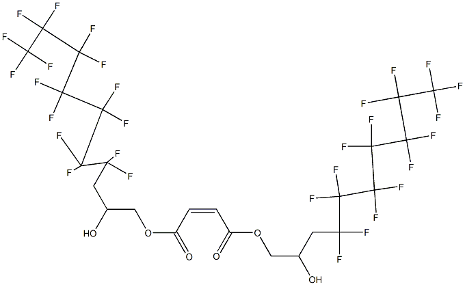 Maleic acid bis(4,4,5,5,6,6,7,7,8,8,9,9,10,10,10-pentadecafluoro-2-hydroxydecyl) ester Struktur